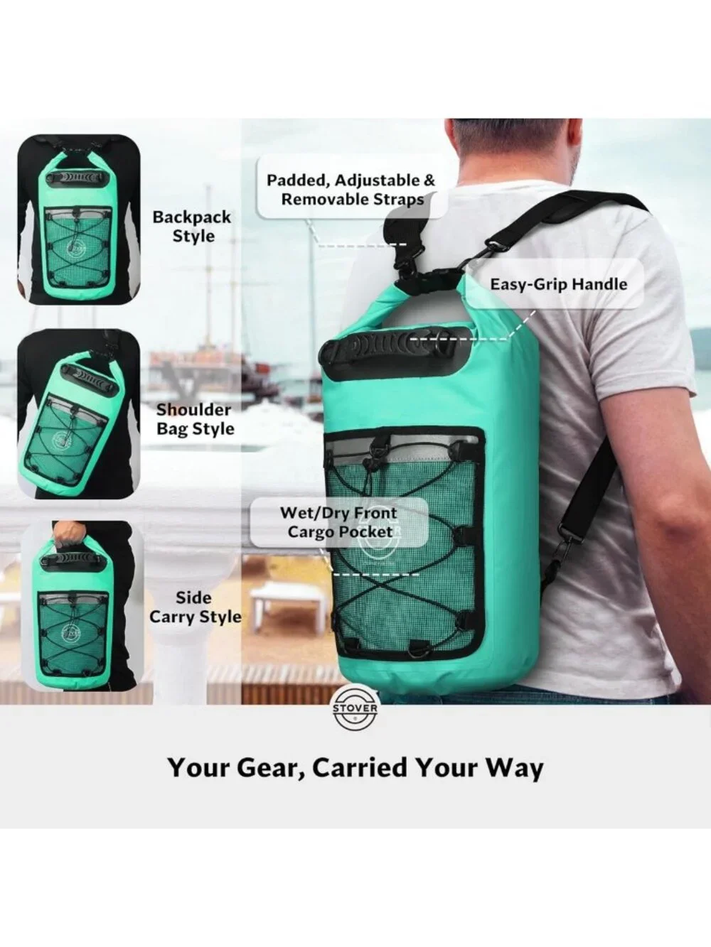 Waterproof Dry Backpack & Phone Case - Heavy-Duty Floating Bag for Kayaking